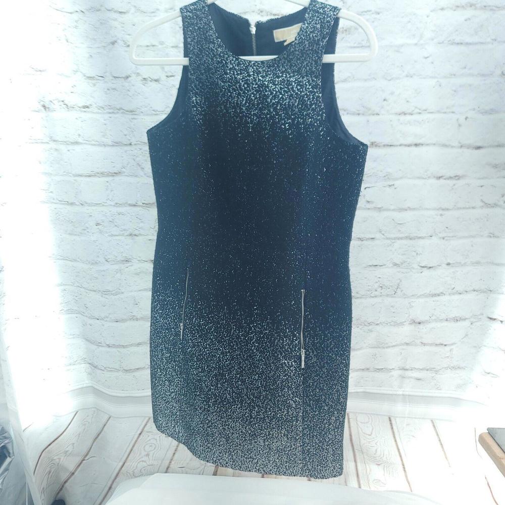 Michael Michael Kors Black Metallic Silver Sleeveless Dress Size 4